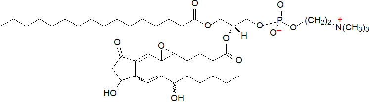 Formula of 1-palmitoyl-2-epoxyisoprostane E2-sn-glycero-3-phosphorylcholine