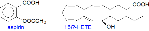 Aspirin and the product of is interaction with COX-2