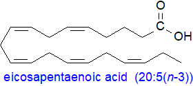 Structural formula of eicosapentaenoic acid