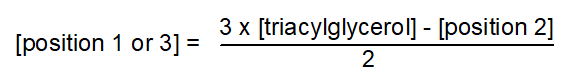 Determination of the compositions of positions 1/3 from pancreatic lipase data